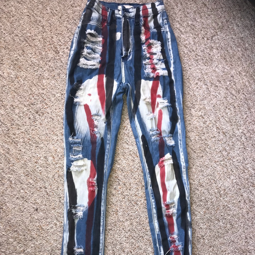 Sexy Distressed High Waisted Jeans